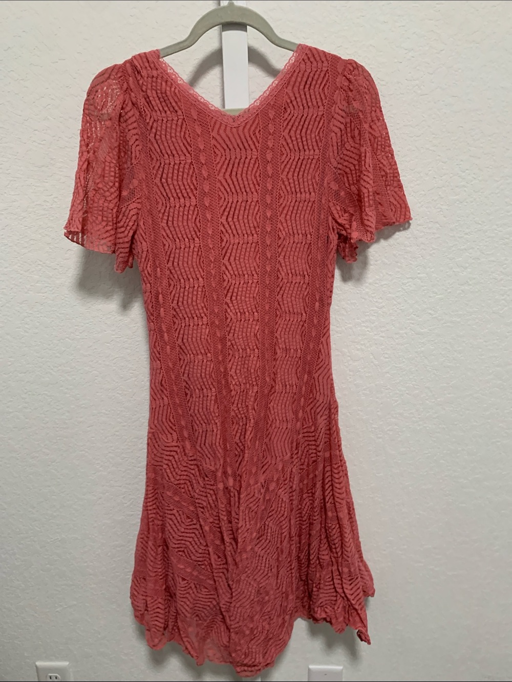 Y2K Rabbit Rabbit Rabbit Pink Lace Fluttery Sleeves Mini Dress - Picture 5 of 9
